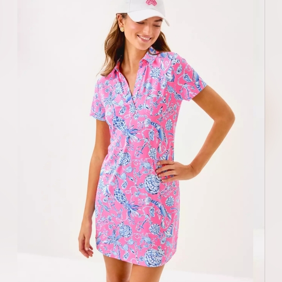 NWT Lilly Pulitzer UPF 50+ Dune Dress Rousseau Pink Barefoot Beachcomber… - Picture 4 of 13